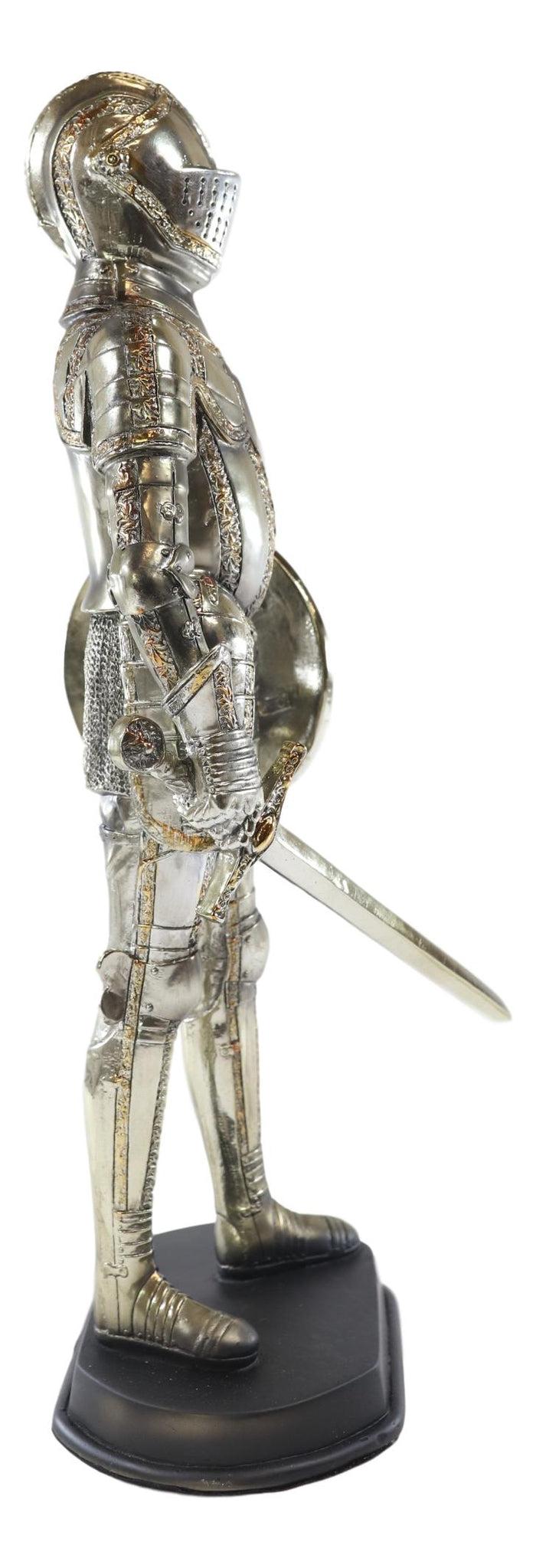 Ebros Gift French Royal Grand Armee Fleur De Lis Elite Knight With Sword & Shield Figurine