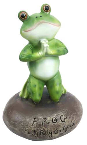 Ebros Gift Frog Leap Of Faith Starts With Prayer On Both Knees Figurine Inspirational Decor