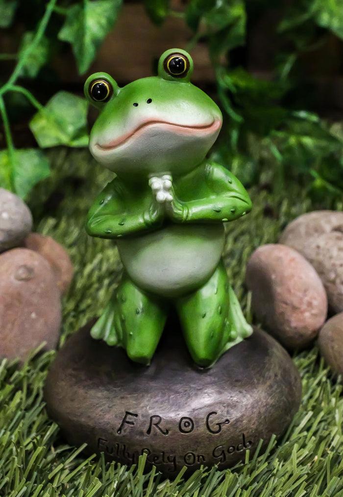 ebros gift Frog Leap Of Faith Starts With Prayer On Both Knees Figurine Inspirational Decor
