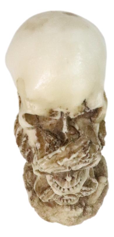 Ebros Gift Funny Triple Stacked See Hear Speak No Evil Skulls Home Decor Figurine 7"H