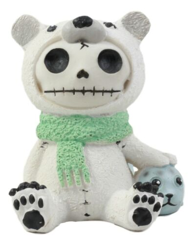 Ebros Gift Furry Bones Arctic Polar Bear Chilton With Baby Seal Costume Skeleton Figurine