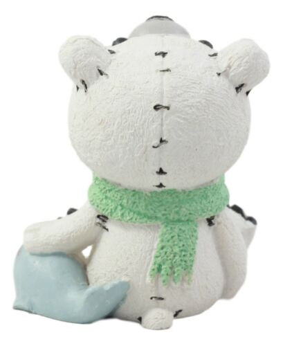 Ebros Gift Furry Bones Arctic Polar Bear Chilton With Baby Seal Costume Skeleton Figurine