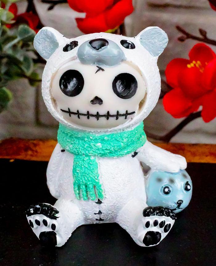 ebros gift Furry Bones Arctic Polar Bear Chilton With Baby Seal Costume Skeleton Figurine