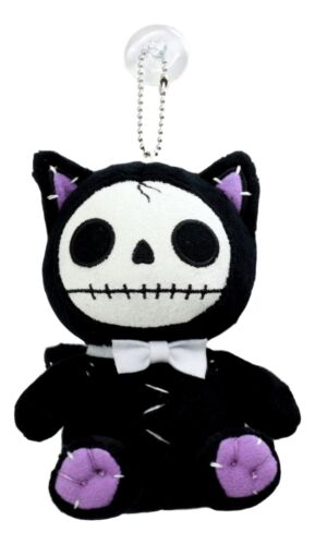 ebros gift Furry Bones Black Voodoo Kitten Cat Plush Toy Doll Collectible Hanging Ornament