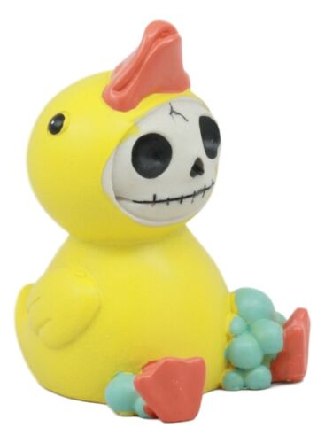 Ebros Gift Furry Bones Bubbles Bob The Rubber Duck Figurine Yellow Ducky Hooded Skeleton