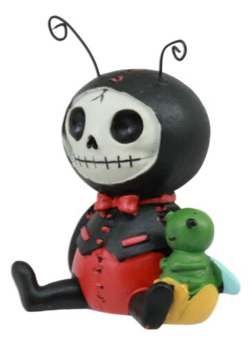 Ebros Gift Furry Bones Dots Ladybug In Tuxedo Red Polkadots Skeleton Figurine Furrybones