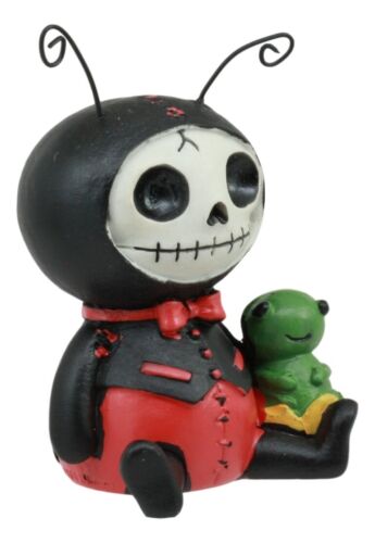 Ebros Gift Furry Bones Dots Ladybug In Tuxedo Red Polkadots Skeleton Figurine Furrybones