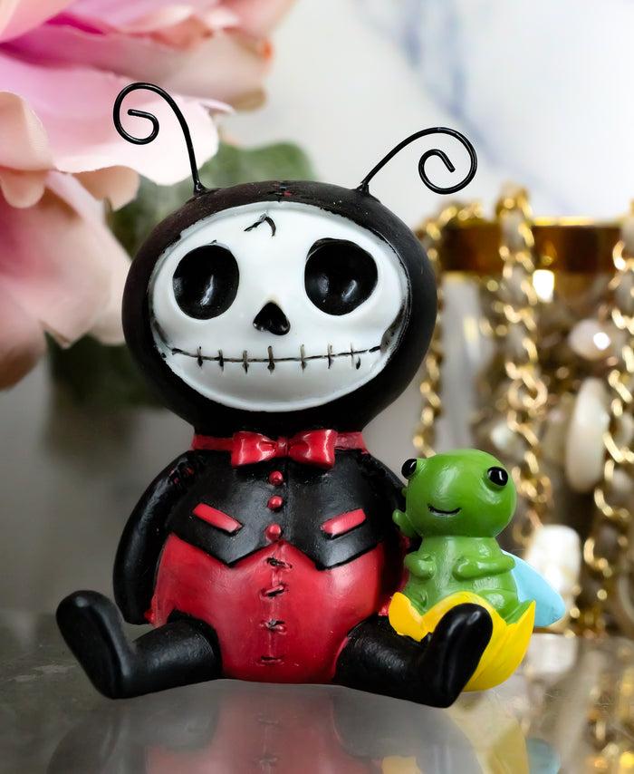 ebros gift Furry Bones Dots Ladybug In Tuxedo Red Polkadots Skeleton Figurine Furrybones