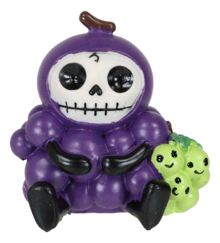 Ebros Gift Furry Bones Fruity Purple And Green Grapes Bunch Skeleton Furrybones Figurine