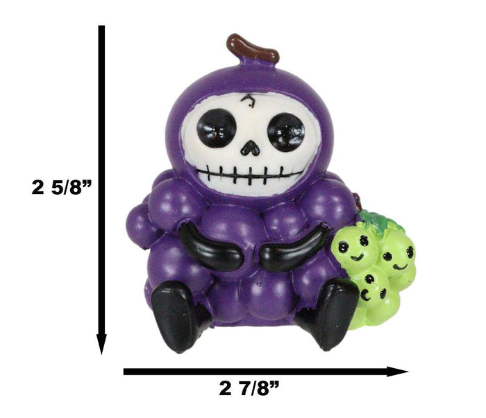Ebros Gift Furry Bones Fruity Purple And Green Grapes Bunch Skeleton Furrybones Figurine