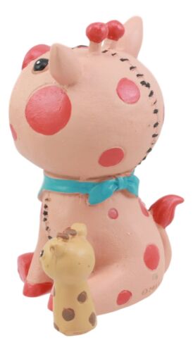 Ebros Gift Furry Bones Kirin Pink Polkadot Giraffe Figurine 3"H Voodoo Skeleton Furrybones