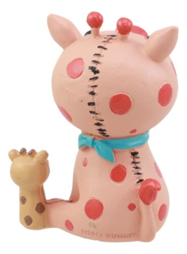 Ebros Gift Furry Bones Kirin Pink Polkadot Giraffe Figurine 3"H Voodoo Skeleton Furrybones