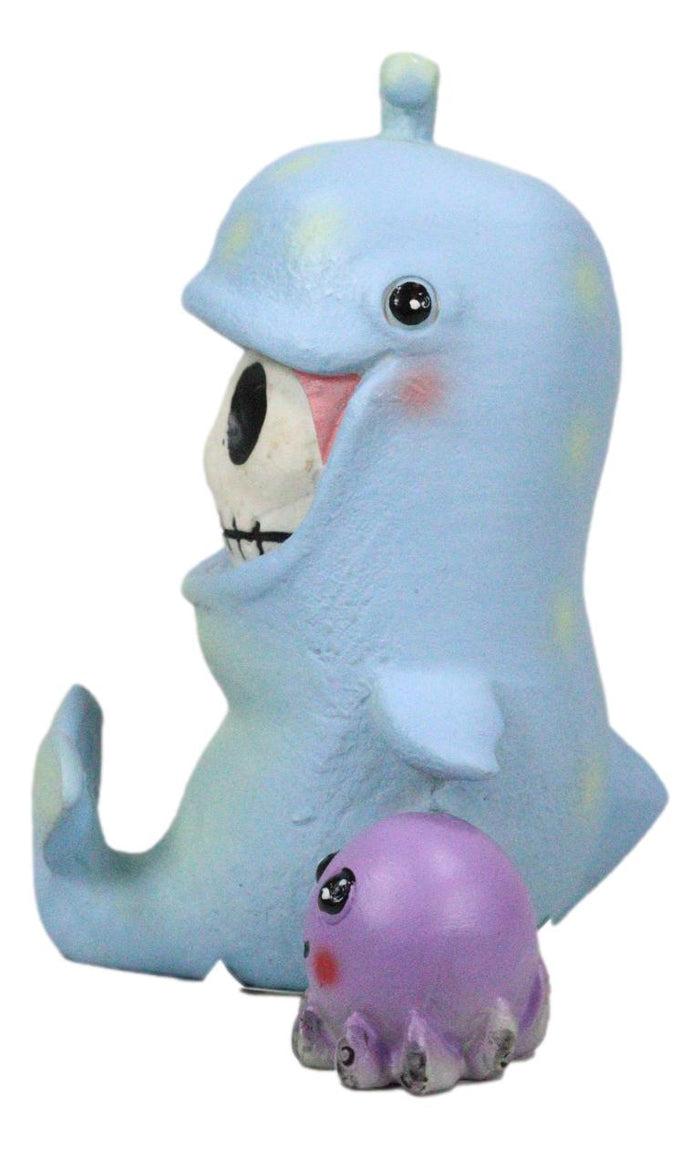 Ebros Gift Furry Bones Moby Dick The Whale Skeleton Monster With Purple Octopus Figurine