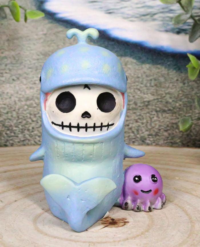 ebros gift Furry Bones Moby Dick The Whale Skeleton Monster With Purple Octopus Figurine