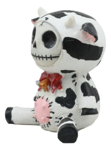 Ebros Gift Furry Bones Moo Moo Bovine Cow Skeleton With Milk Jug Statue 2.25"H Furrybones
