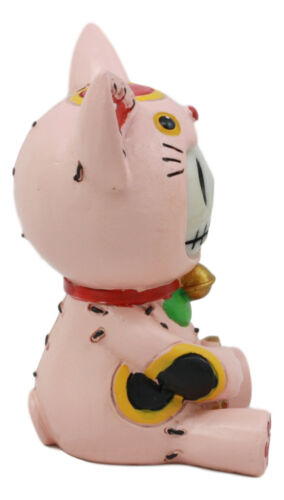 Ebros Gift Furry Bones Pink Maneki Neko Skeleton Figurine Lucky Cat Kitten Furrybones Toy