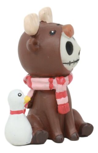 Ebros Gift Furry Bones Pink Scarfed Spruce The Moose With White Duck Skeleton Figurine 3"H