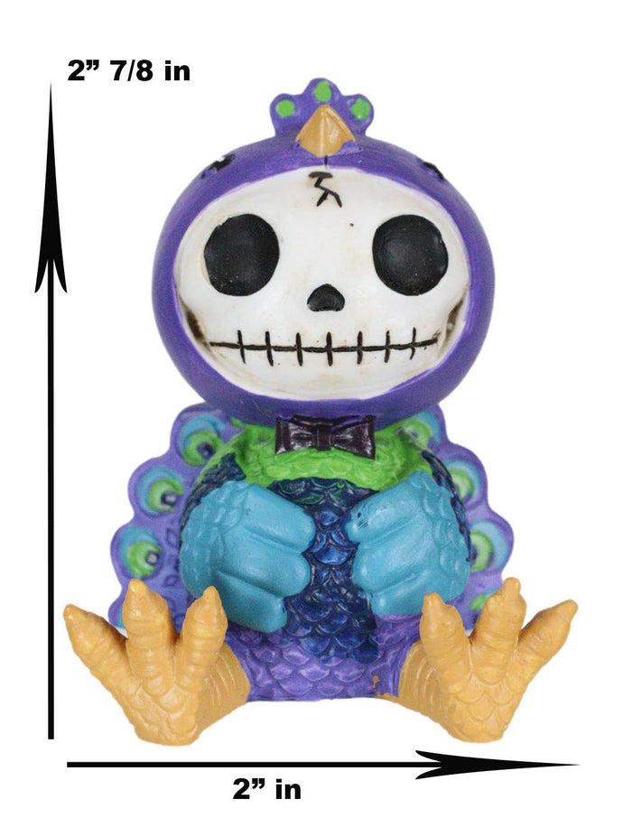 Ebros Gift Furry Bones Pretty Purple Dandy Peacock Skeleton With Bowtie And Train Figurine