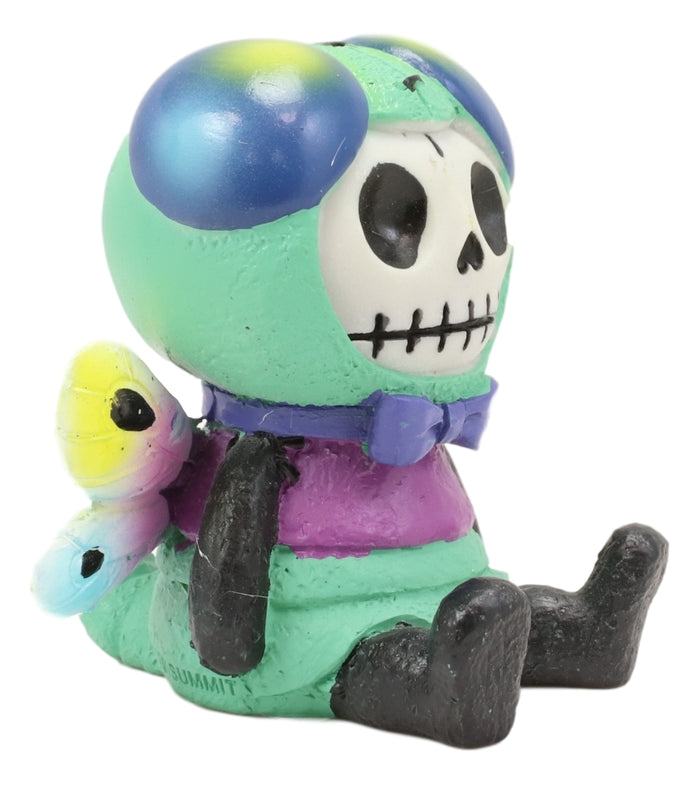 Ebros Gift Furry Bones Rainbow Dragonfly Queen Skeleton Furrybones Macabre Figurine 2.5"H