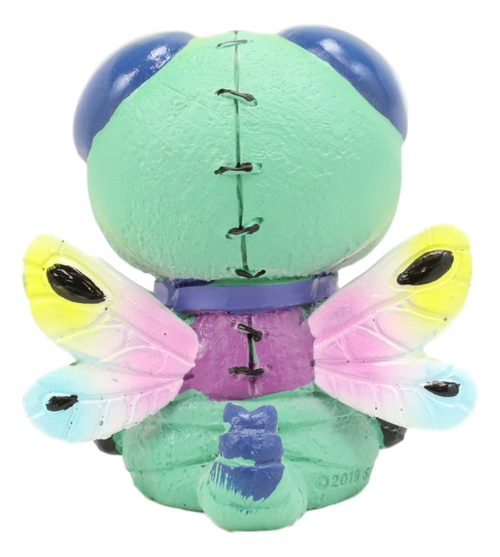 Ebros Gift Furry Bones Rainbow Dragonfly Queen Skeleton Furrybones Macabre Figurine 2.5"H