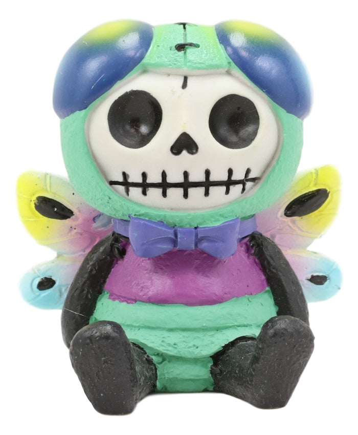 Ebros Gift Furry Bones Rainbow Dragonfly Queen Skeleton Furrybones Macabre Figurine 2.5"H