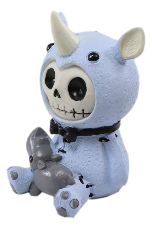 Ebros Gift Furry Bones Safari African Rhino Skeleton Figurine 3"H Rhinoceros Furrybones