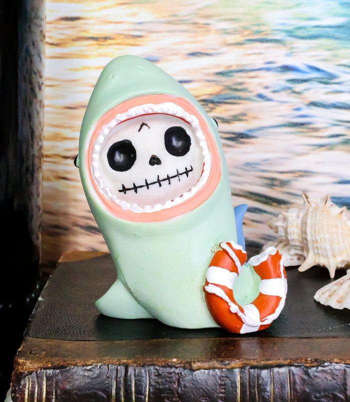 ebros gift Furry Bones Sharkie Great White Shark Costumed Skeleton Figurine With Tube 3"H