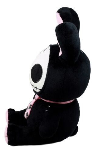 Ebros Gift Furry Bones Skeleton Black Tuxedo Bunny With Pink Polka-dot Tie Plush Toy Doll