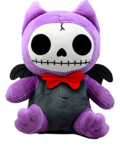 Ebros Gift Furry Bones Skeleton Flappy The Bat With Red Bow Tie Plush Toy Doll Collectible