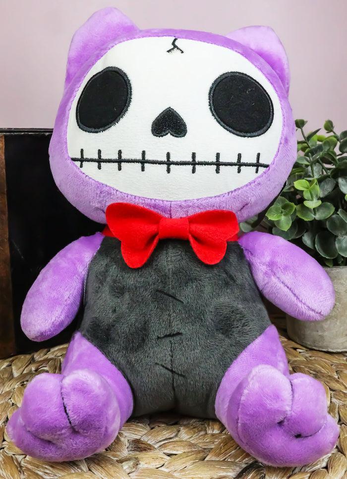 ebros gift Furry Bones Skeleton Flappy The Bat With Red Bow Tie Plush Toy Doll Collectible