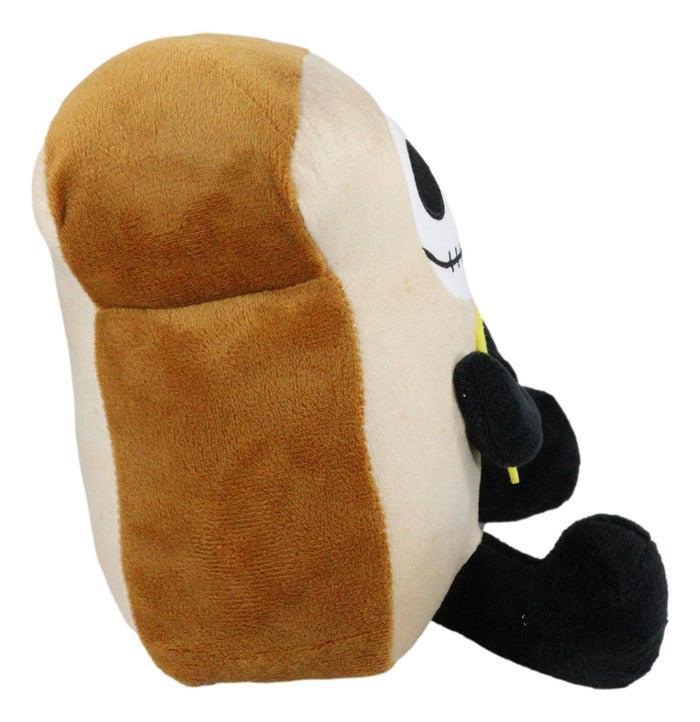 Ebros Gift Furry Bones Skeleton Monster Toasty Bread Toast With Cheese Soft Plush Toy Doll