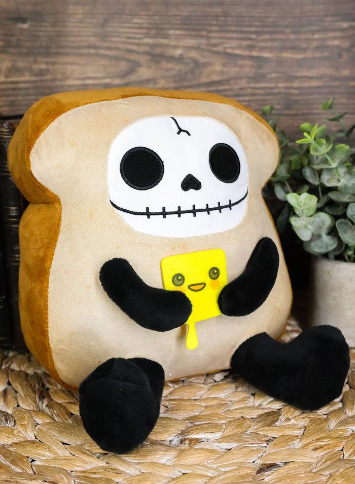 Ebros Gift Furry Bones Skeleton Monster Toasty Bread Toast With Cheese Soft Plush Toy Doll