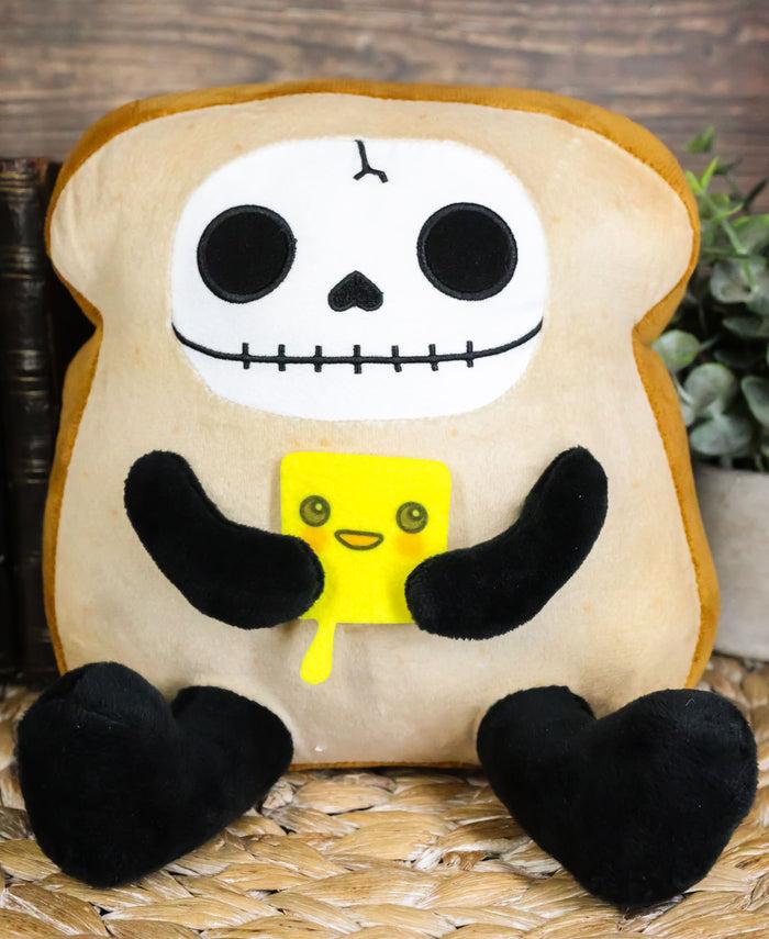 ebros gift Furry Bones Skeleton Monster Toasty Bread Toast With Cheese Soft Plush Toy Doll