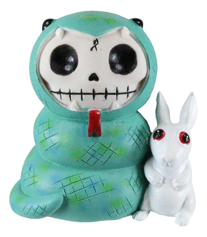 Ebros Gift Furry Bones Sstevie Snake Skeleton With White Rabbit Furrybones Figurine