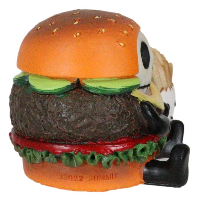 Ebros Gift Furry Bones Stacked Up Hamburger Sandwich And Fries Skeleton Furrybones Figurine
