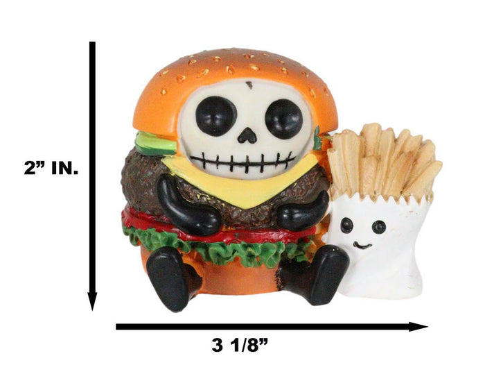 Ebros Gift Furry Bones Stacked Up Hamburger Sandwich And Fries Skeleton Furrybones Figurine