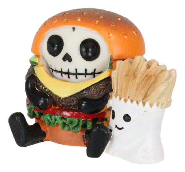 Ebros Gift Furry Bones Stacked Up Hamburger Sandwich And Fries Skeleton Furrybones Figurine
