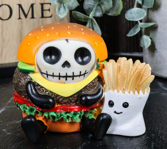 ebros gift Furry Bones Stacked Up Hamburger Sandwich And Fries Skeleton Furrybones Figurine