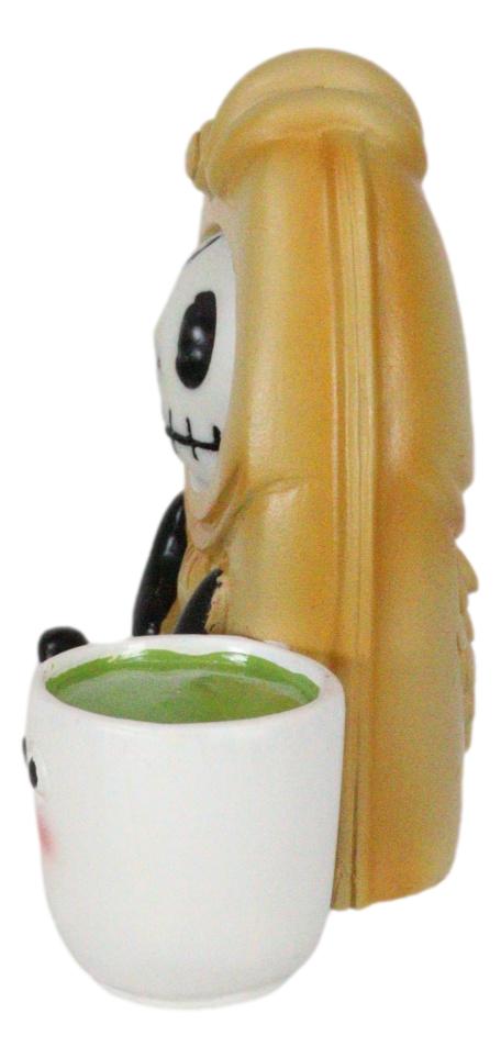 Ebros Gift Furry Bones Taiyaki Japanese Fish Cake With Tea Skeleton Furrybones Figurine