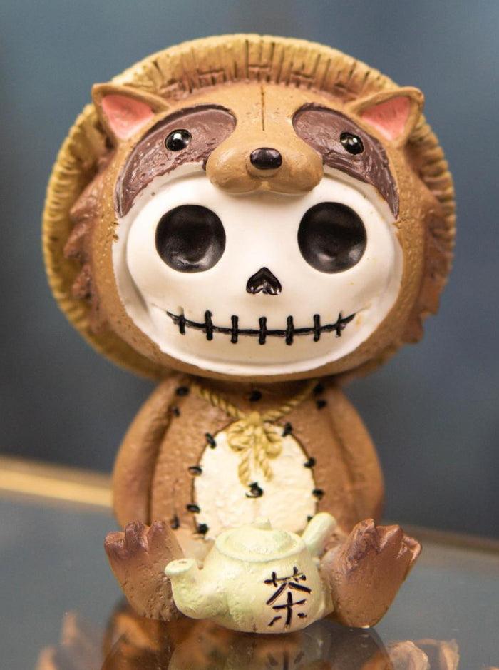 ebros gift Furry Bones Tanuki Raccoon Dog With Farmer Hat Skeleton Collectible Figurine