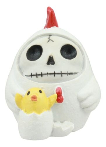 Ebros Gift Furry Bones The White Hen Chicken Nugget Costumed Skeleton Figurine Furrybones