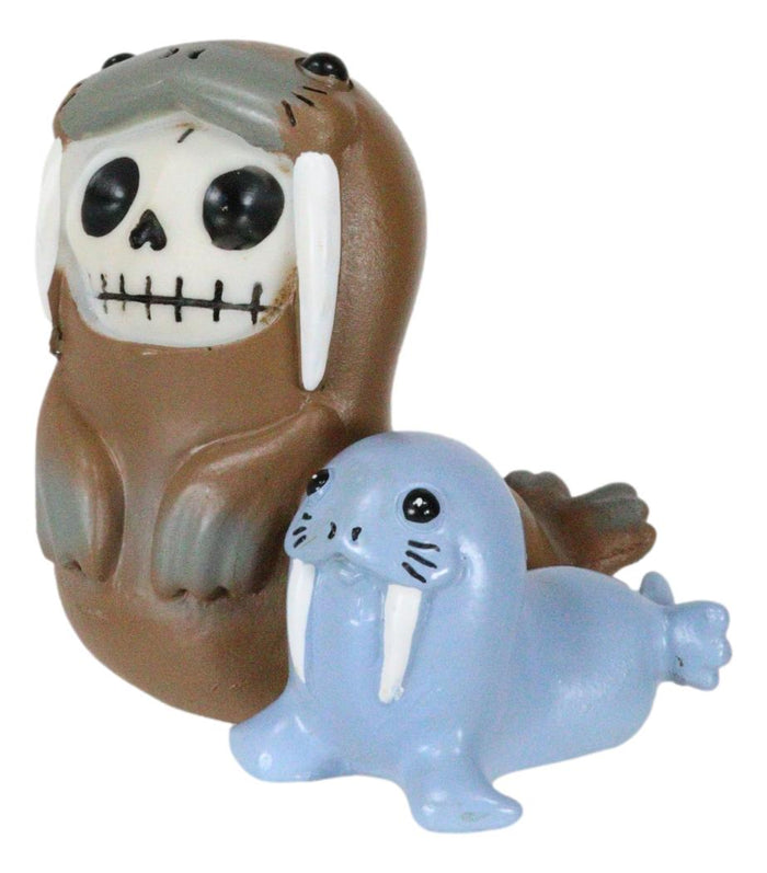 Ebros Gift Furry Bones Utchi Sea Lion With Blue Seal Friend Skeleton Furrybones Figurine