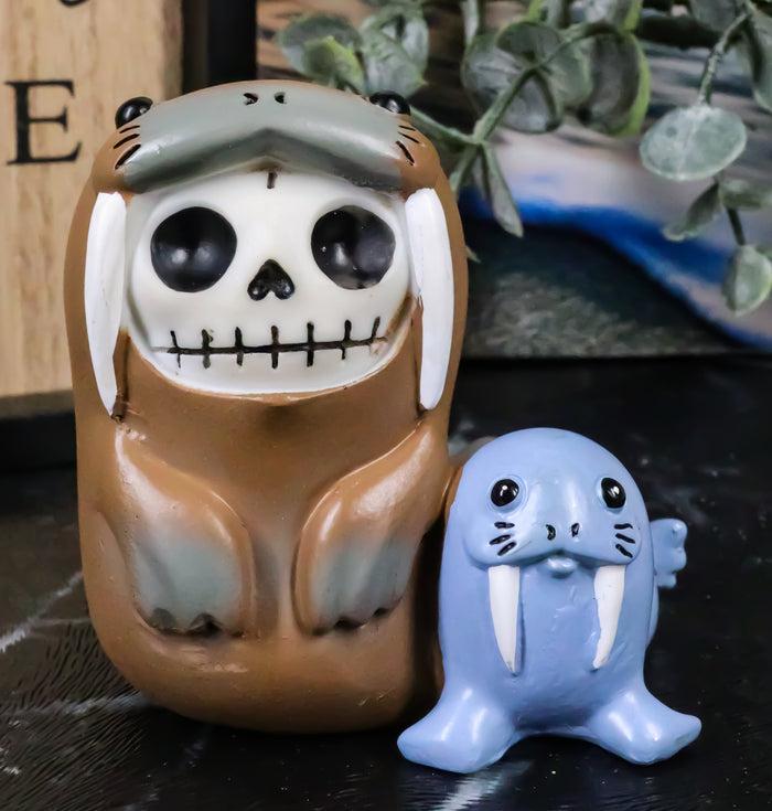 ebros gift Furry Bones Utchi Sea Lion With Blue Seal Friend Skeleton Furrybones Figurine