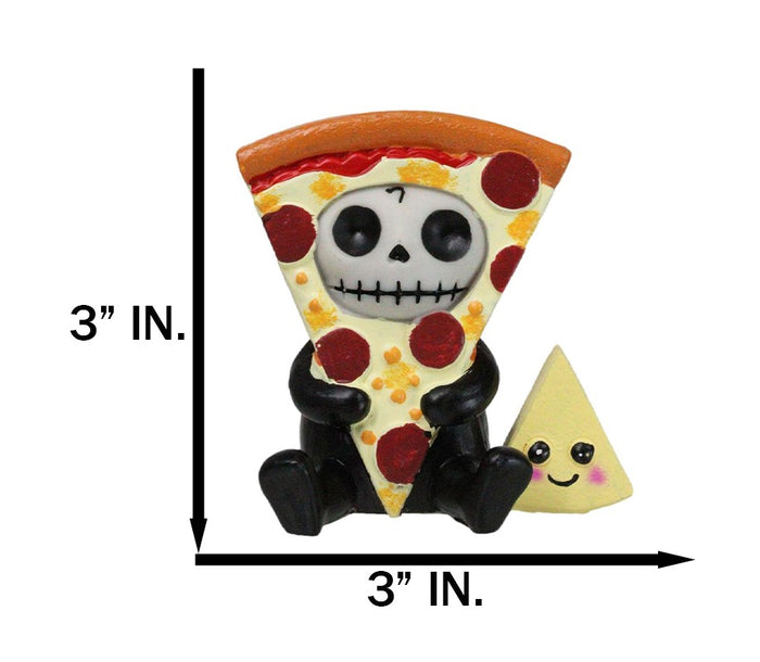 Ebros Gift Furry Bones Whimsical Peppi Pizza With Cheese Skeleton Figurine Furrybones