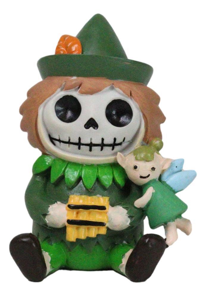 ebros gift Furry Bones Whimsical Peter Pan With Tinker Bell Skeleton Figurine Furrybones