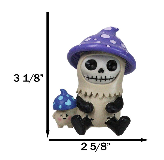 Ebros Gift Furry Bones Whimsical Purple Kinoko Mushroom Skeleton Decor Figurine Furrybones