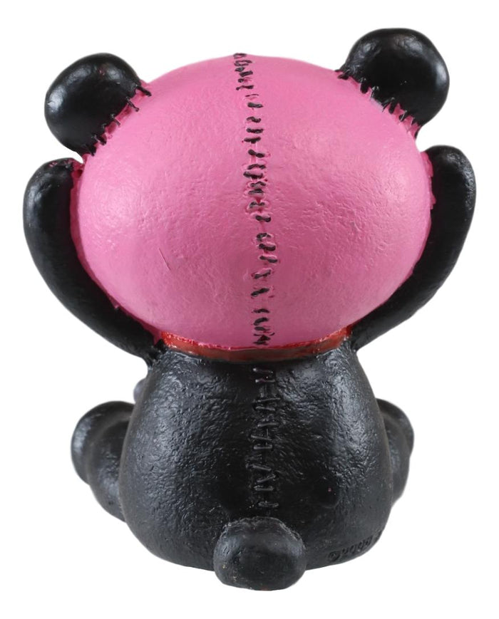 Ebros Gift Furrybones Black And Pink Panda Pandie Voodoo Skeleton Monster Ornament Figurine