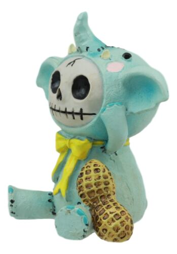 Ebros Gift Furrybones Blue Elefun Peanut Elephant Skeleton Figurine 3"H Dumbo Furry Bones