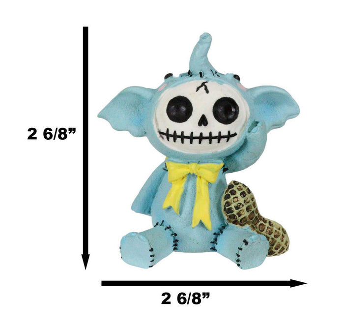 Ebros Gift Furrybones Blue Elefun Peanut Elephant Skeleton Figurine 3"H Dumbo Furry Bones