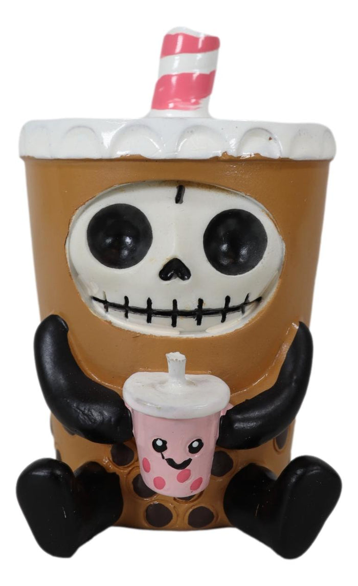 Ebros Gift Furrybones Bobby The Bubble Tea Drink Boba Pearls Skeleton Furry Bone Figurine